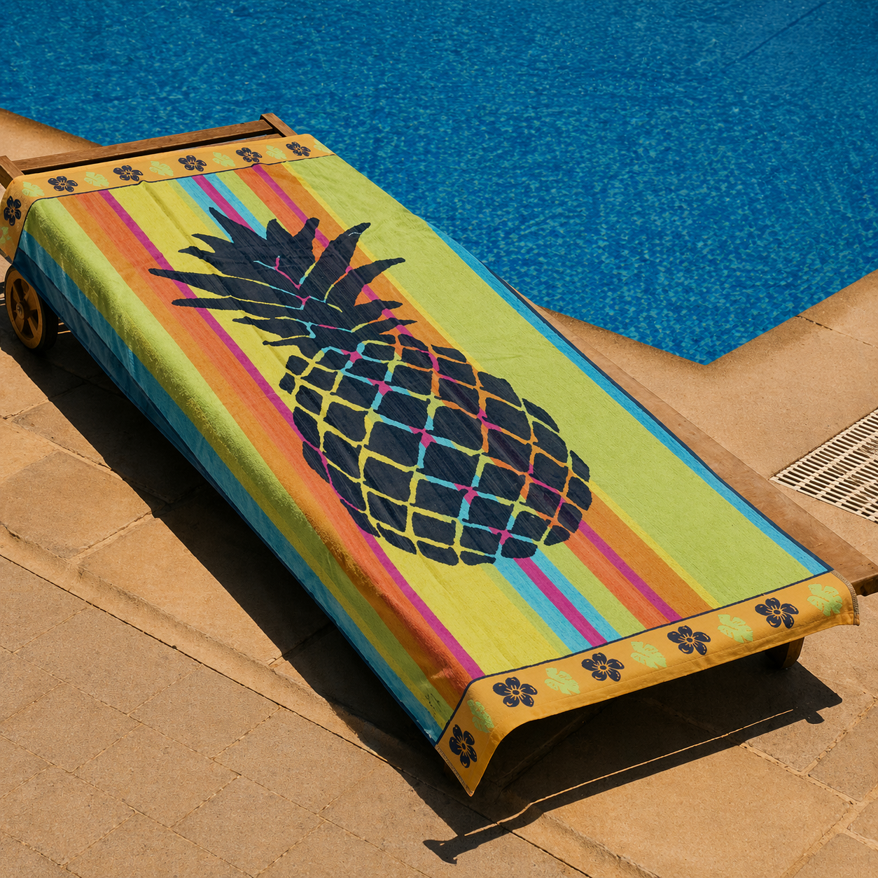 Tropical Pineapple Beach Towel