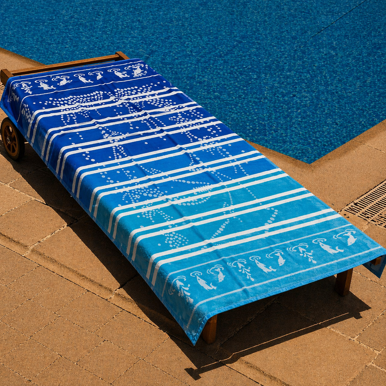 Blue Seahorse Beach Towel
