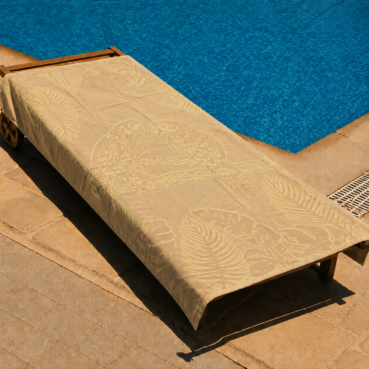 Golden Parrots Beach Towel
