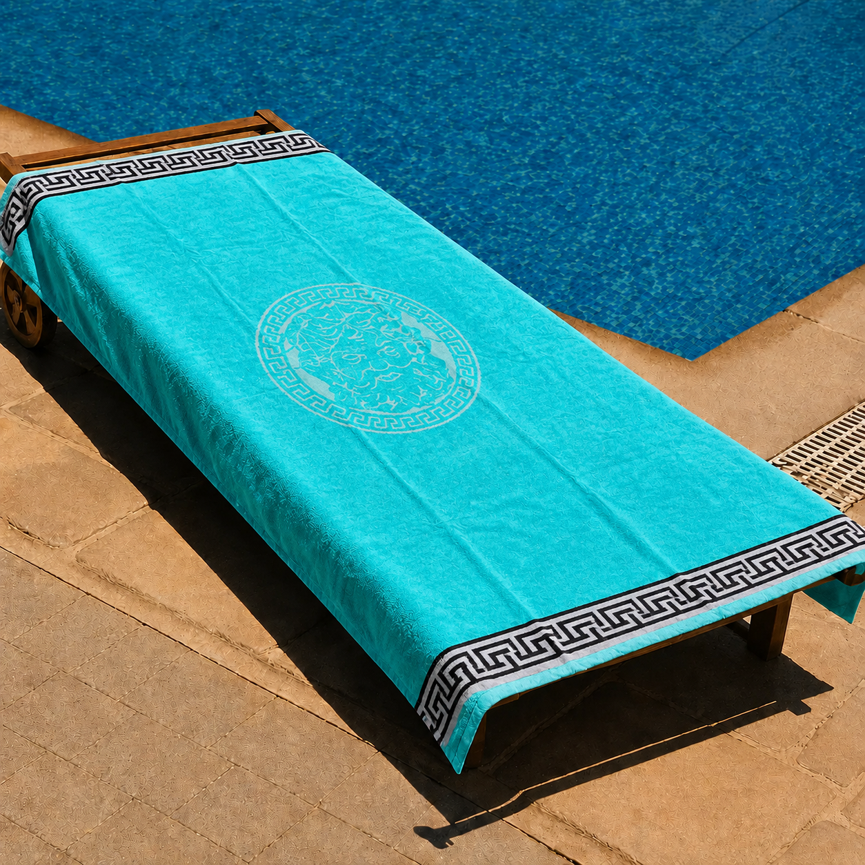 Aqua Medusa Beach Towel
