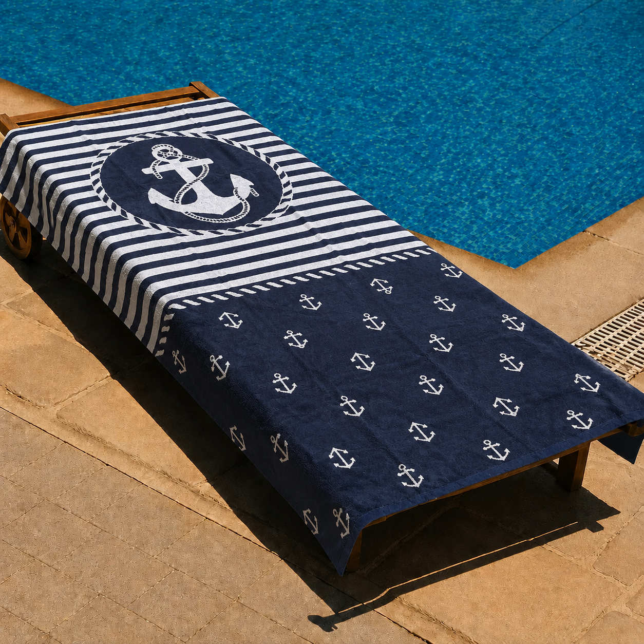 Marina Navy Beach Towel
