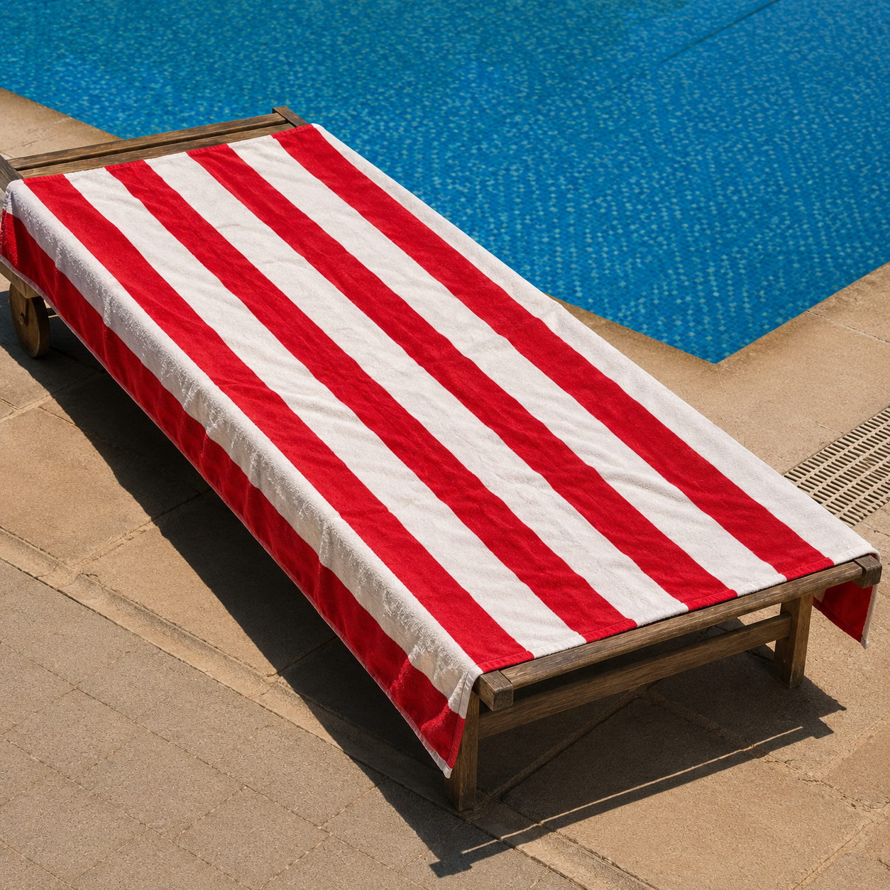 Red Stripes Beach Towel