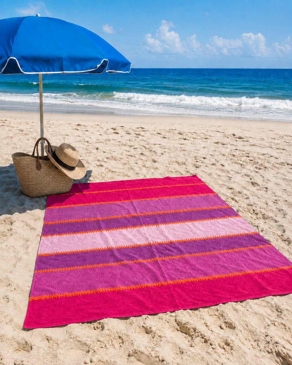 Giant Purple Pink Stripe Beach Towel