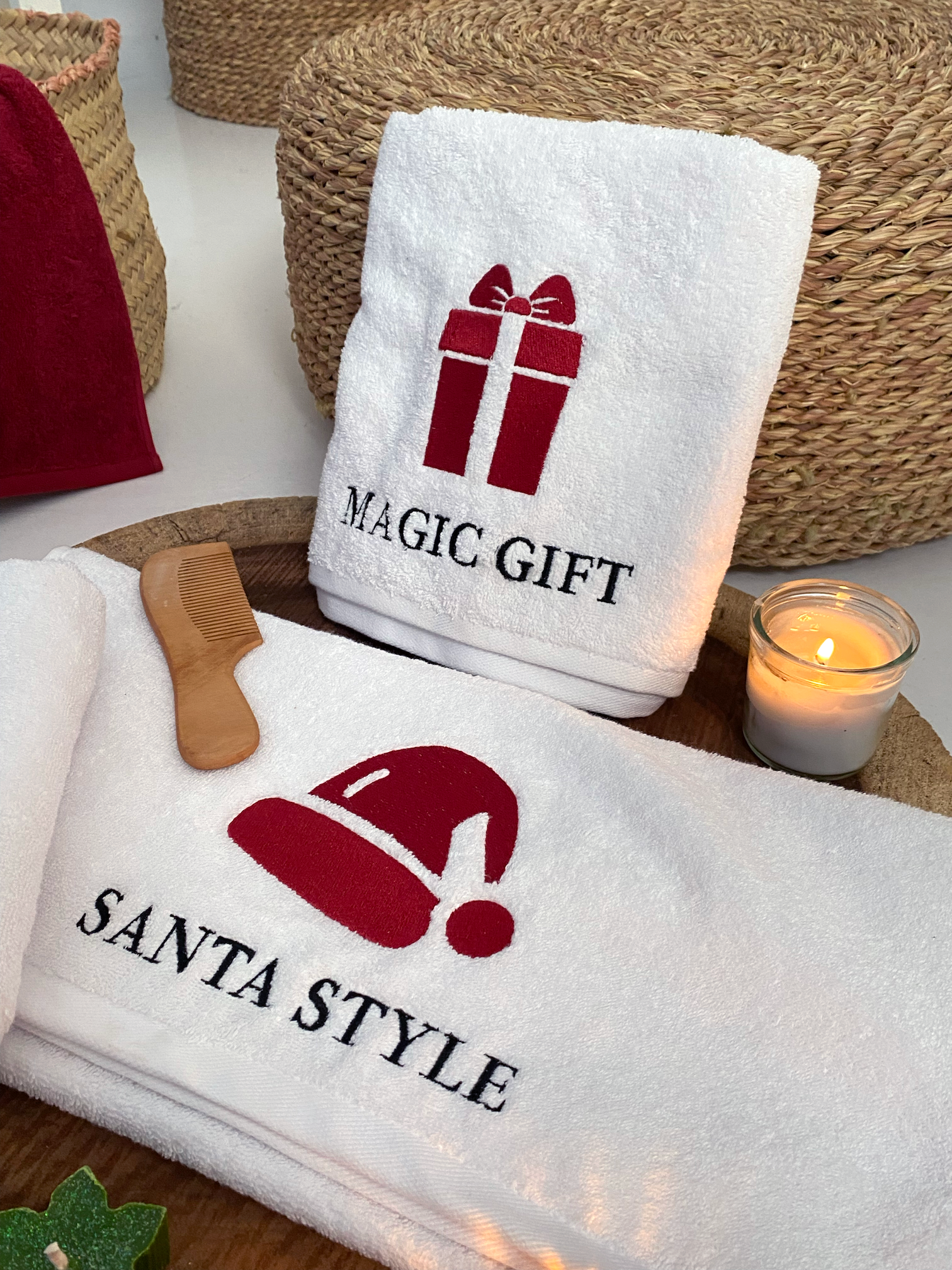 Symbol Embroidered Christmas Towel