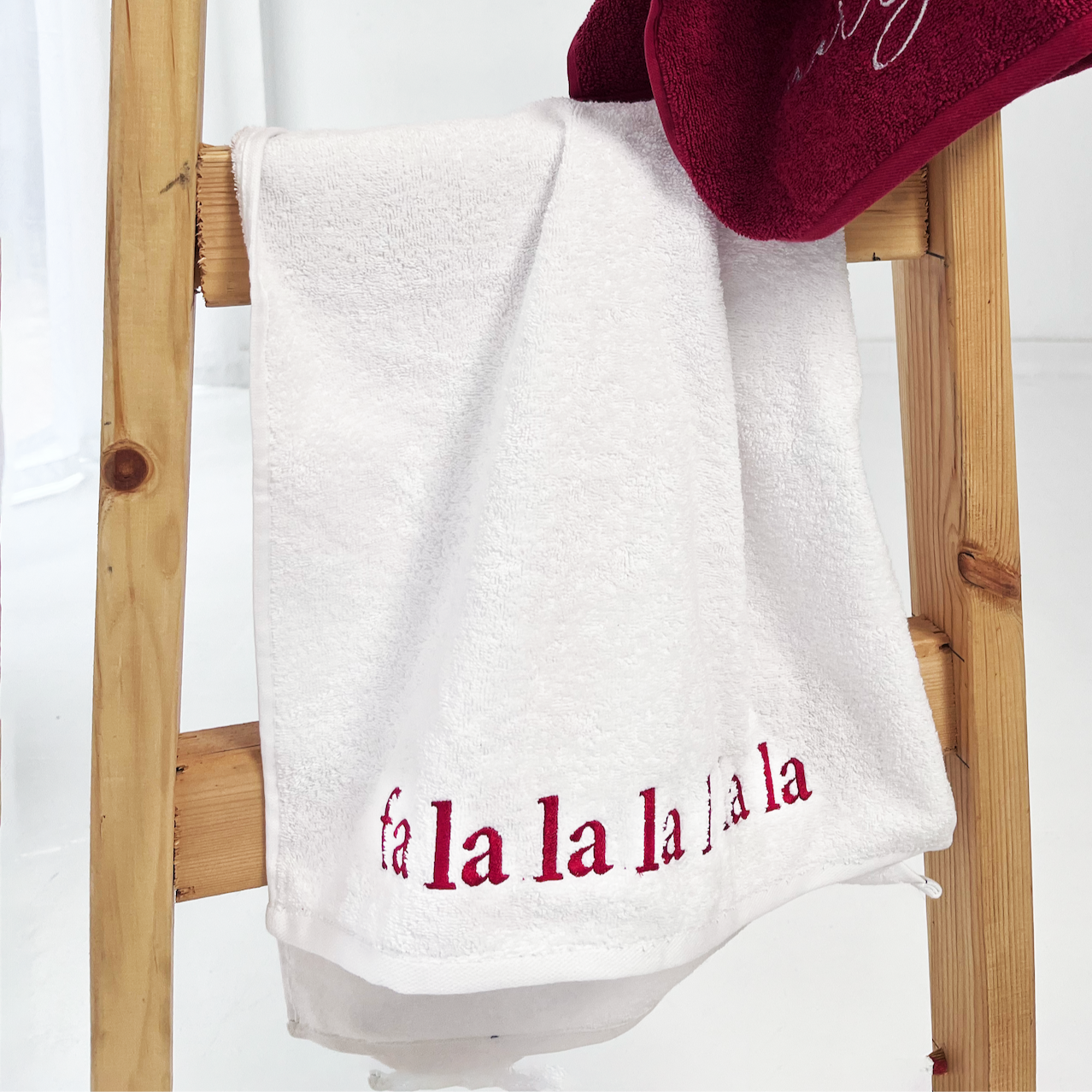 "falala" Christmas Embroidered Towel