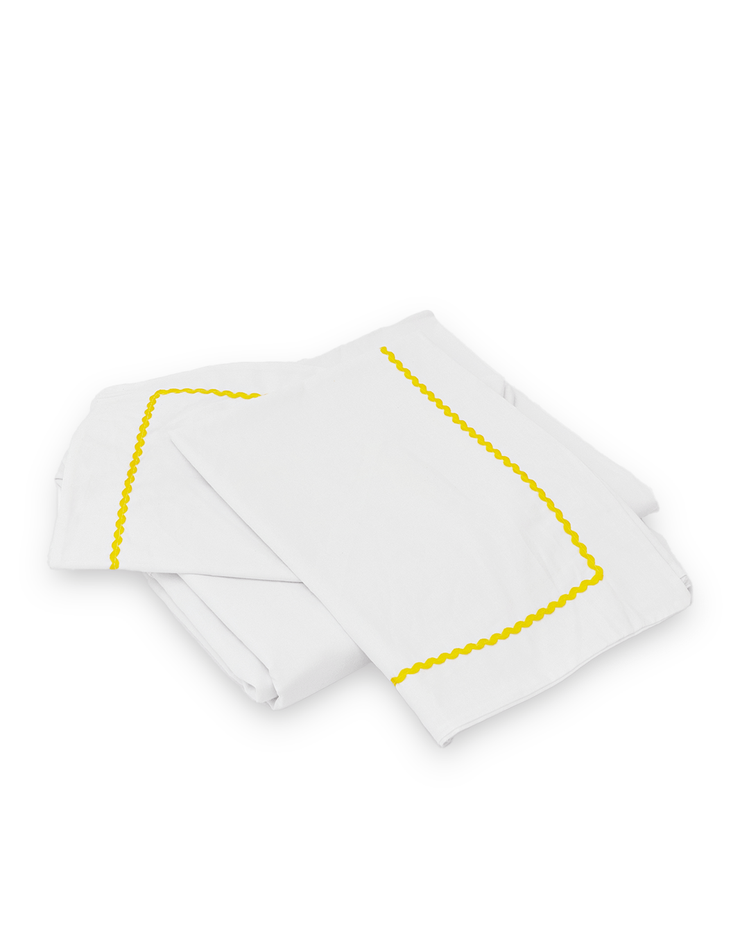 White Bedsheet + Zigzag Pillow Cases