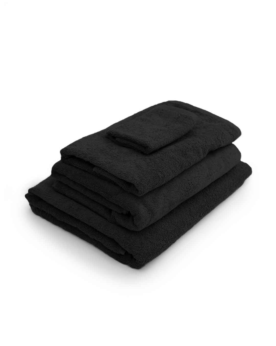 Black and White Plain Towels 500 GSM