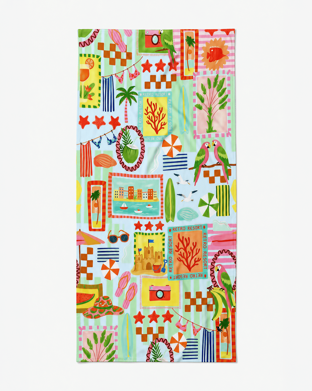 Retro Glow Beach Towel