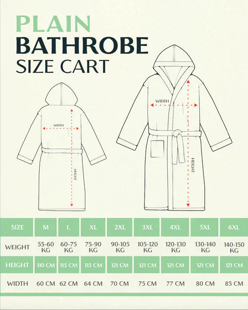 100% Cotton Plain Bathrobe 500 GSM