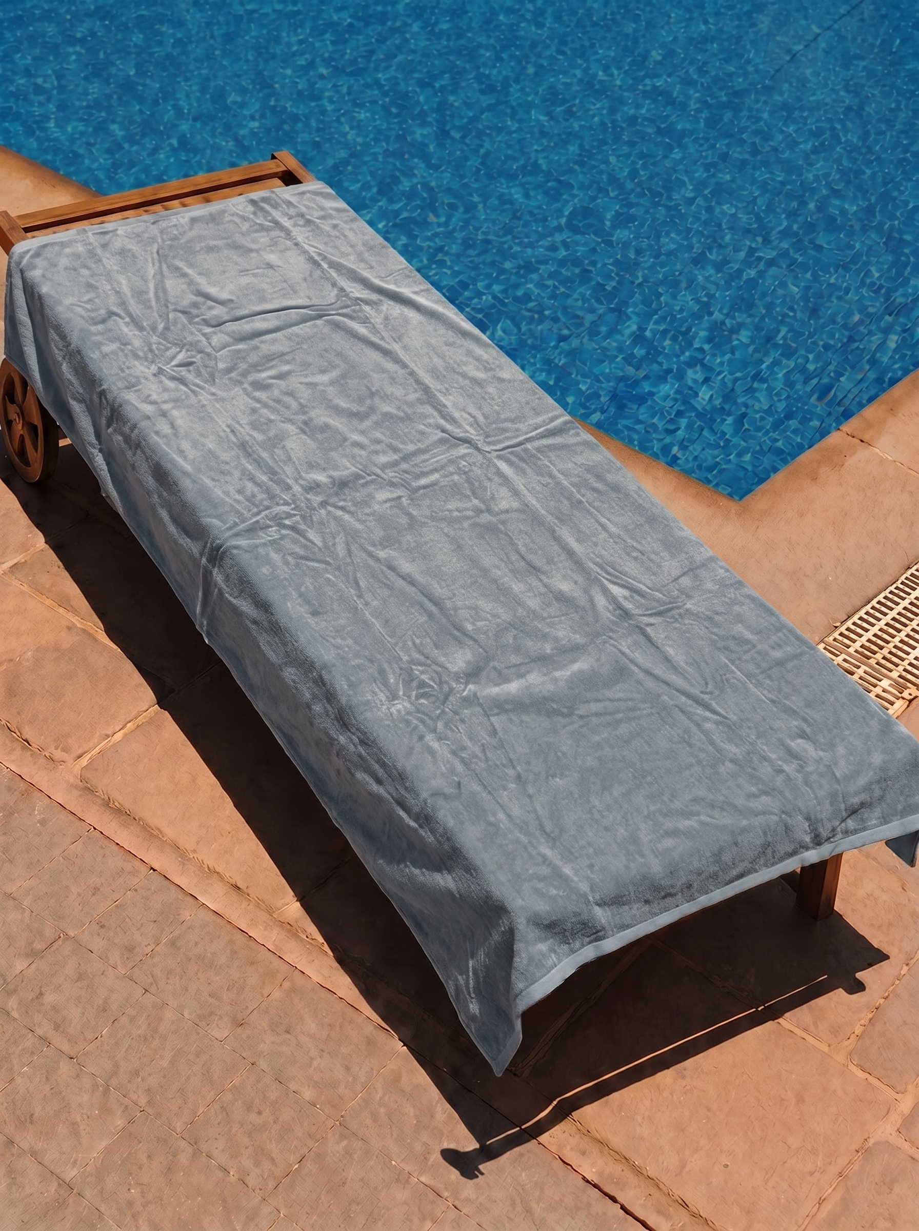 Plain Grey Beach Towel