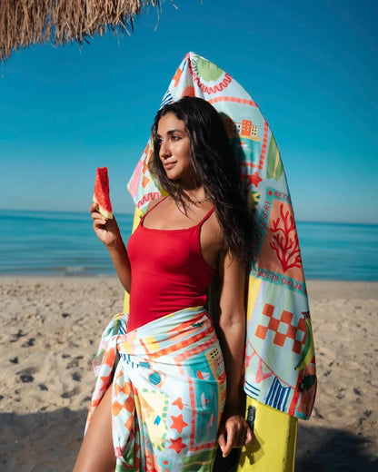 Retro Glow Microfiber Beach Towel