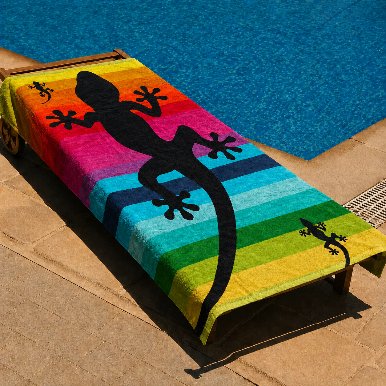 Rainbow Gecko Beach Towel