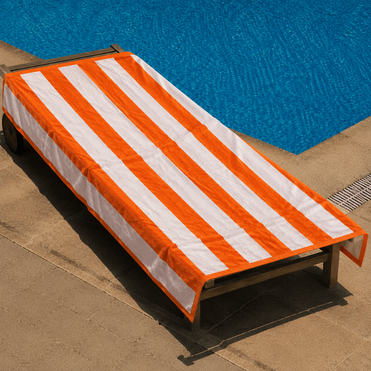 Orange Stripes Beach Towel