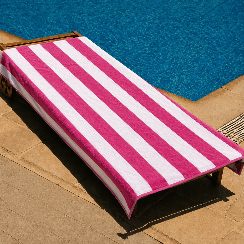 Pink Stripes Beach Towel