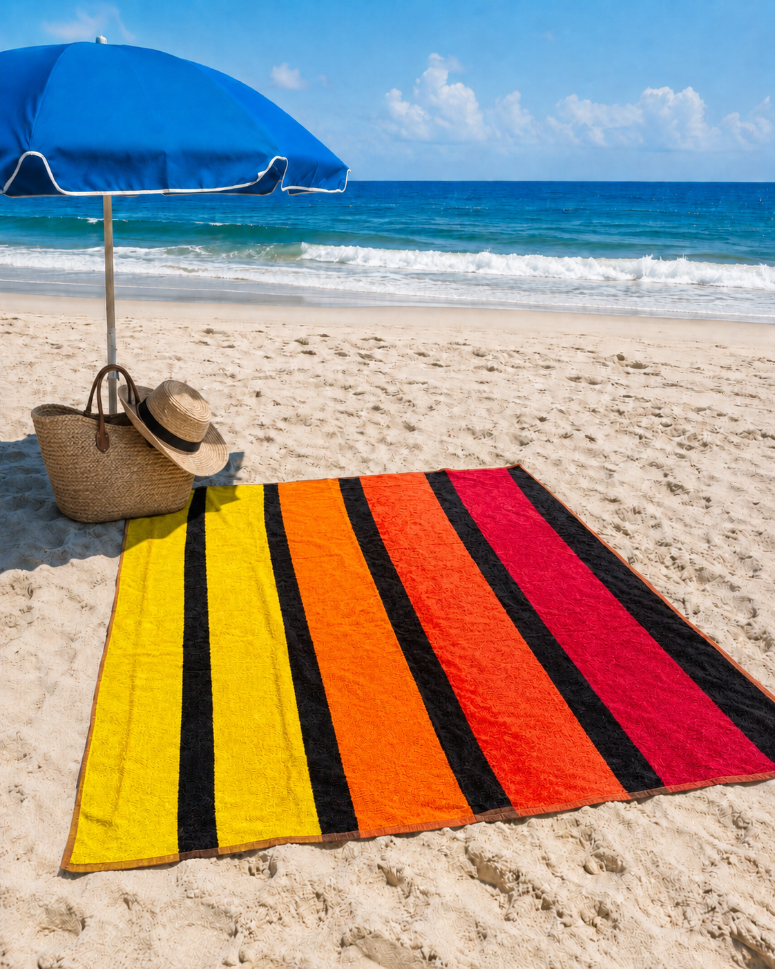 Giant Warm Stripe Beach Towel