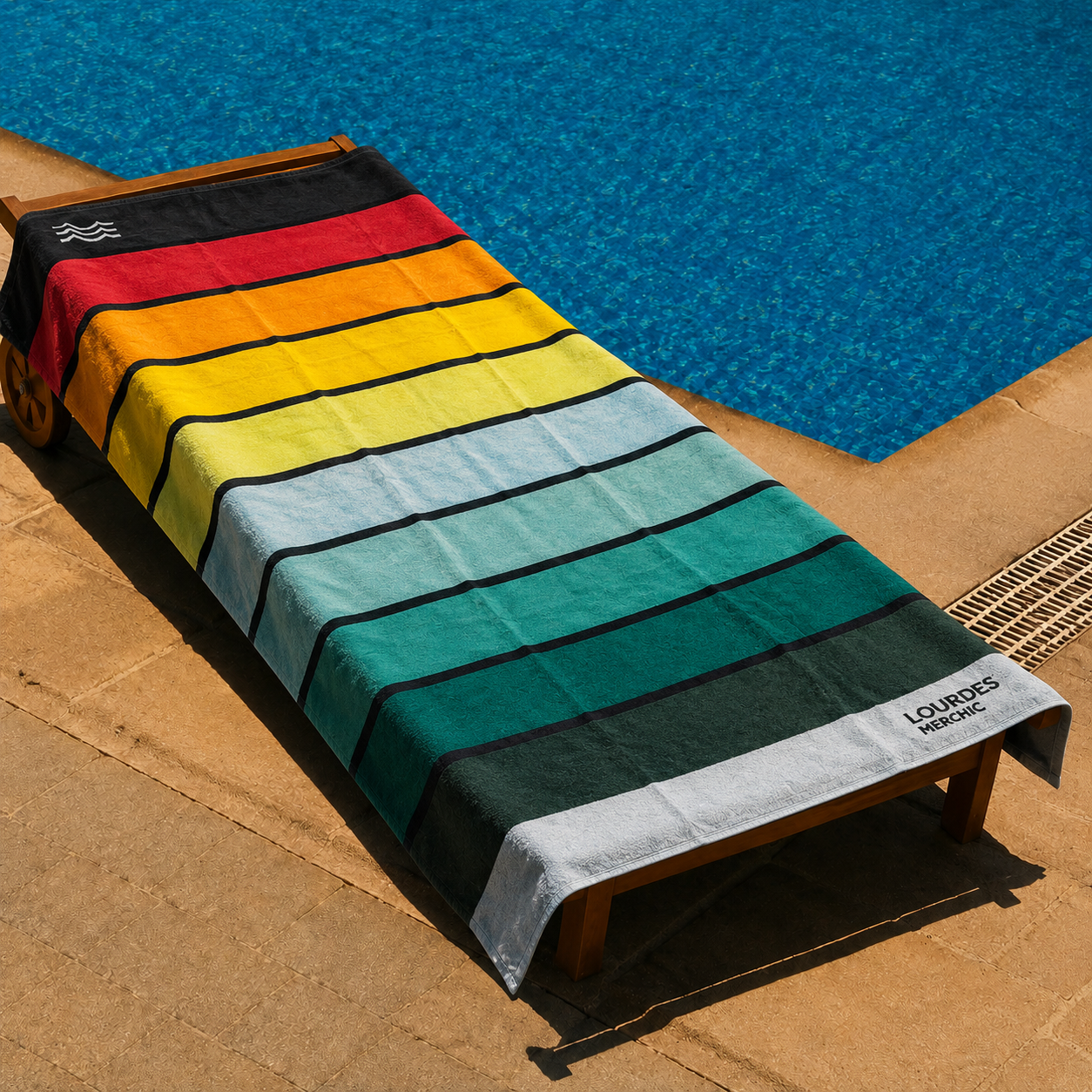 Rainbow Band Beach Towel