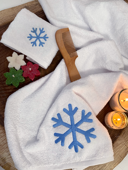 Snowflake Embroidered Christmas Towel