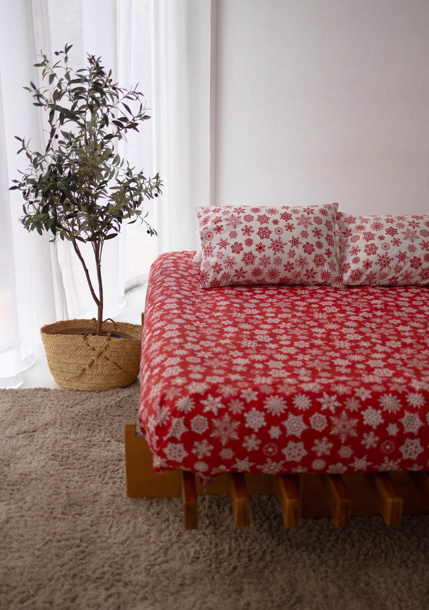 Christmas Snowflake Flat Bedsheet