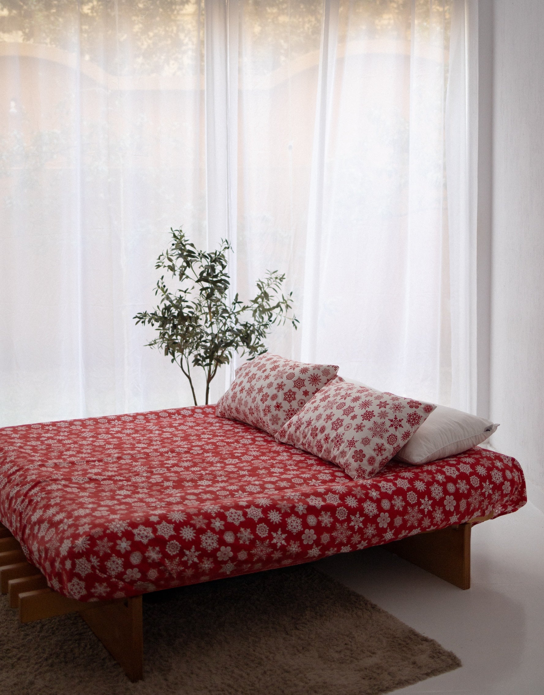 Christmas Snowflake Flat Bedsheet