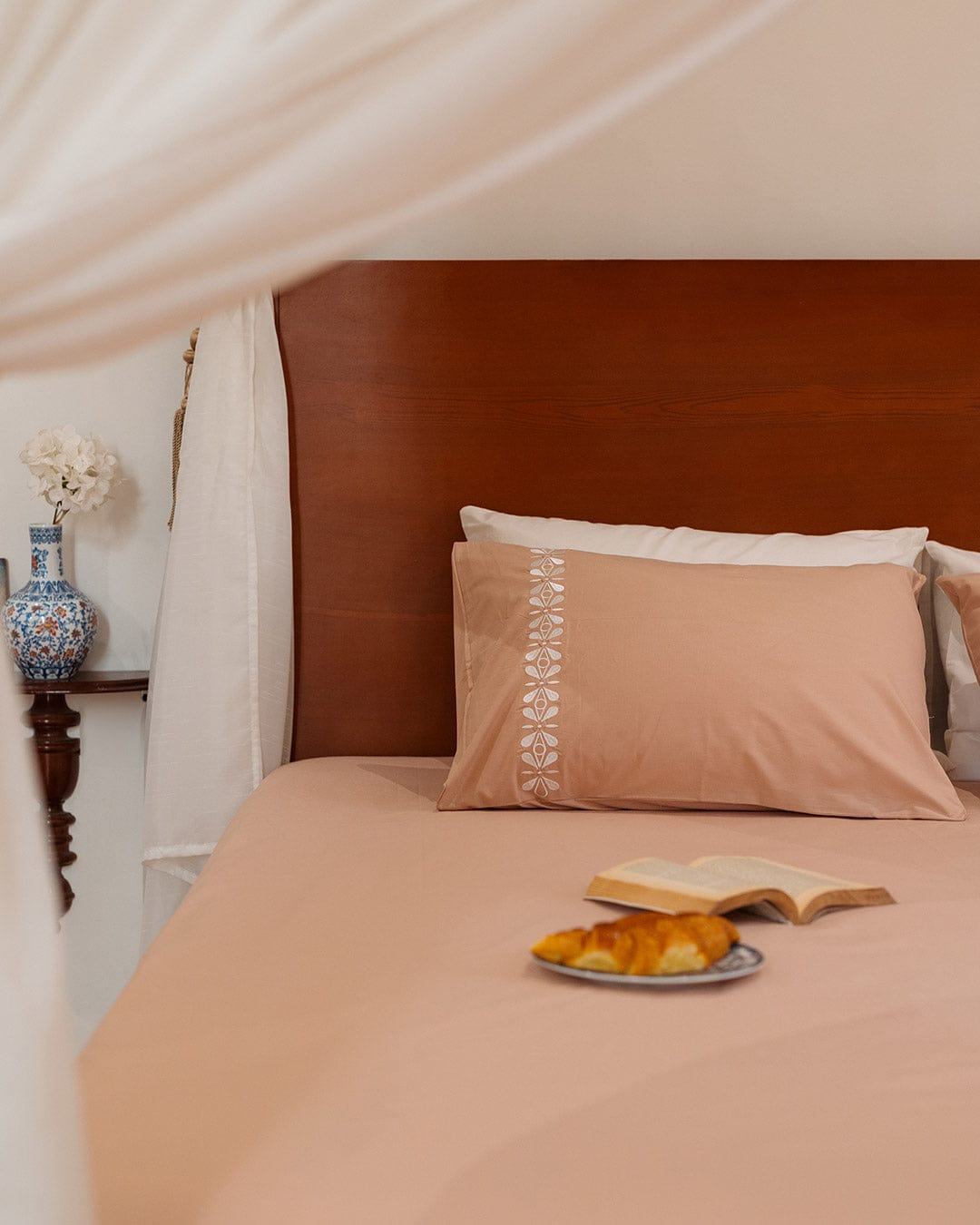 Rosette Bridal Embroidered Bedsheet