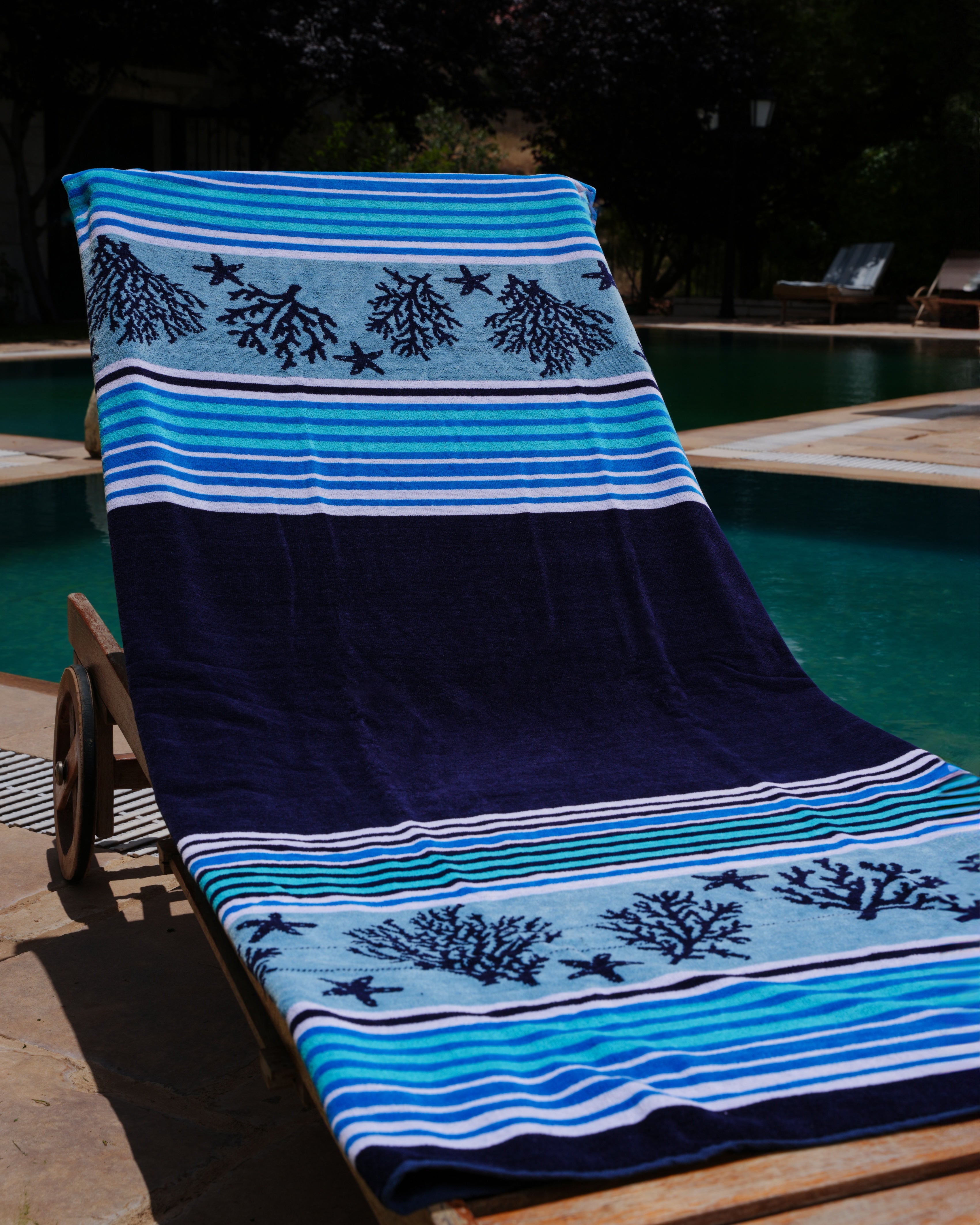 Sea Land Striped Beach Towel