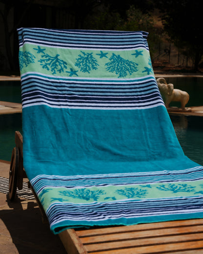 Sea Land Striped Beach Towel