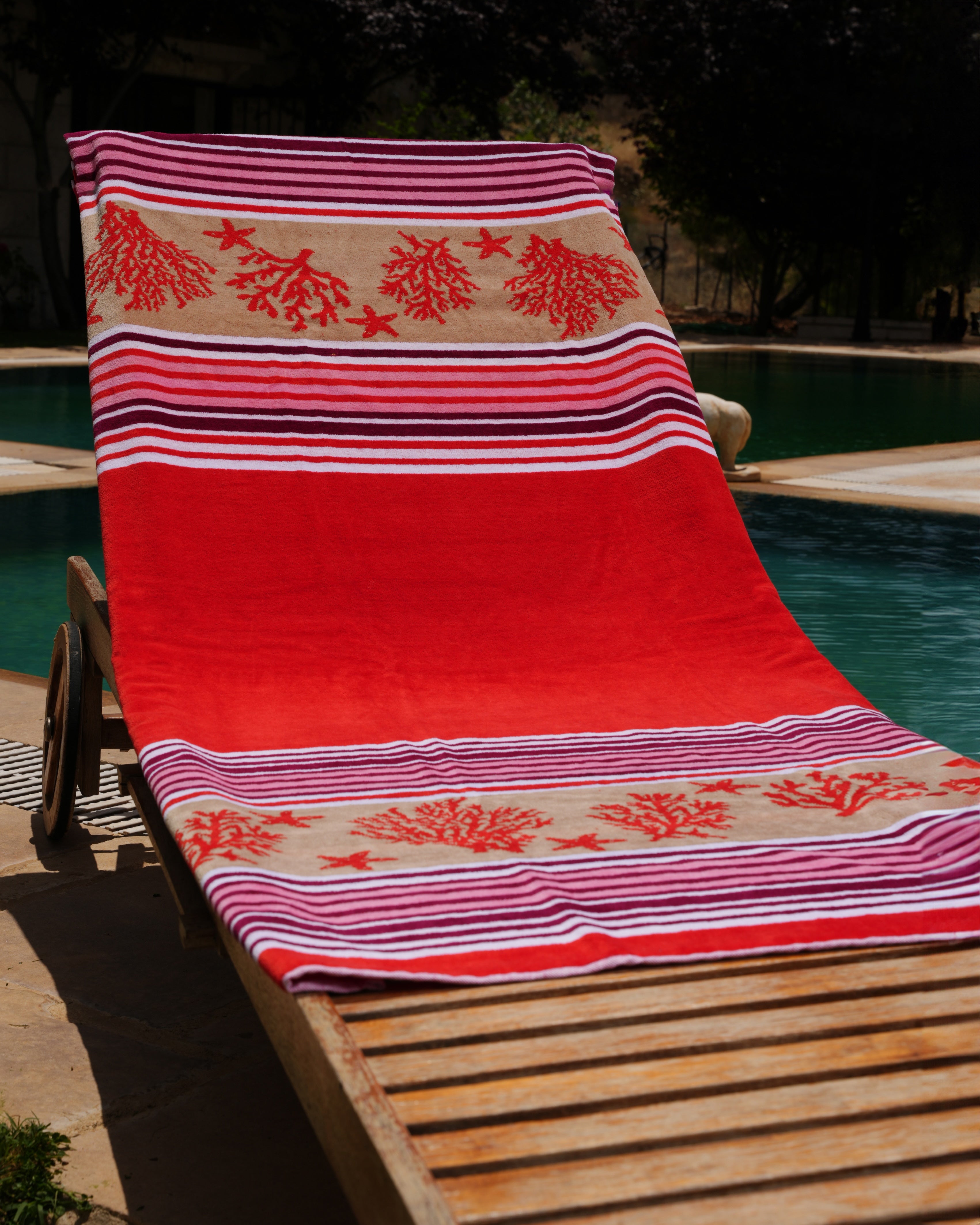 Sea Land Striped Beach Towel