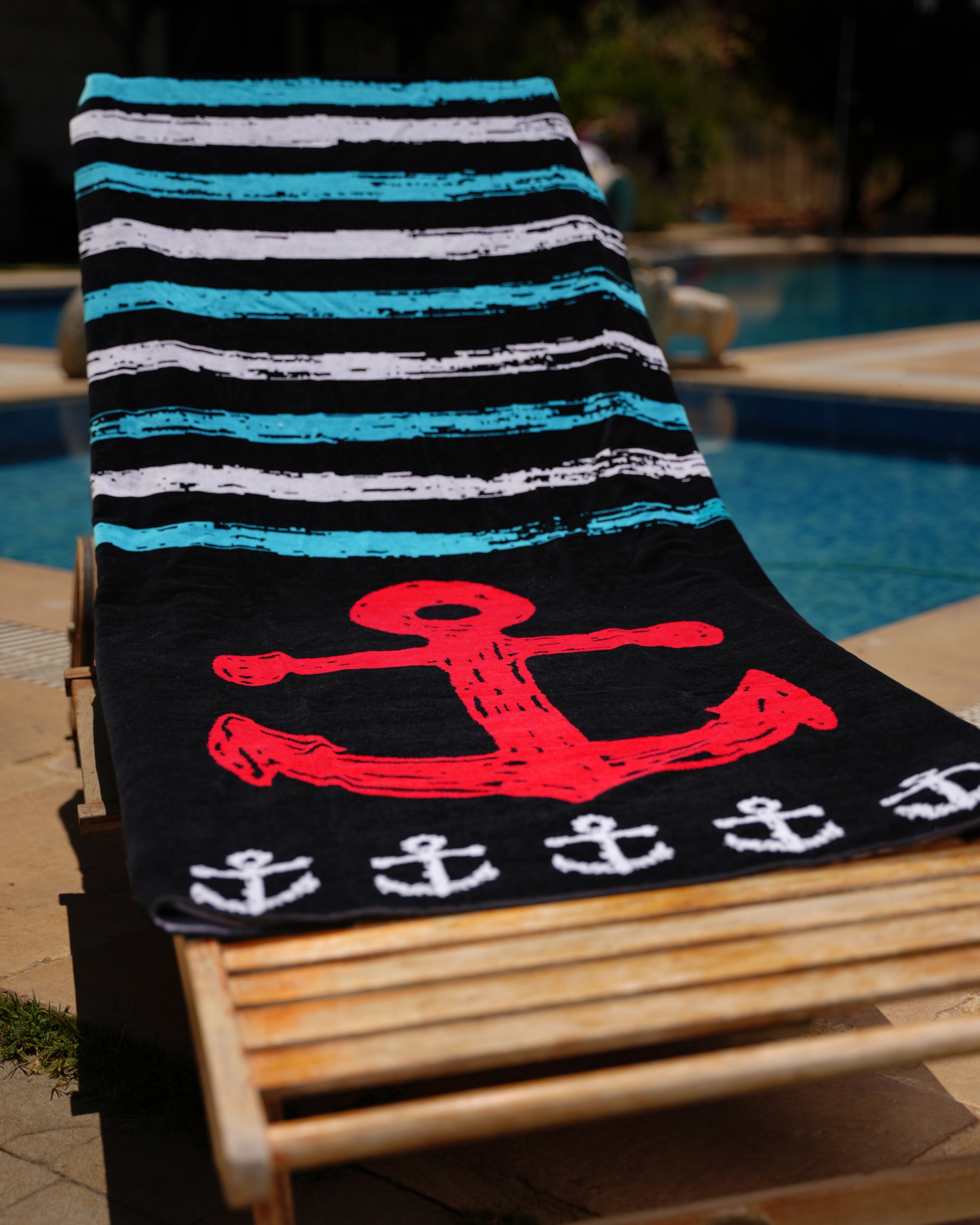 Red Anchor Beach Towel