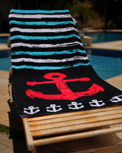 Red Anchor Beach Towel