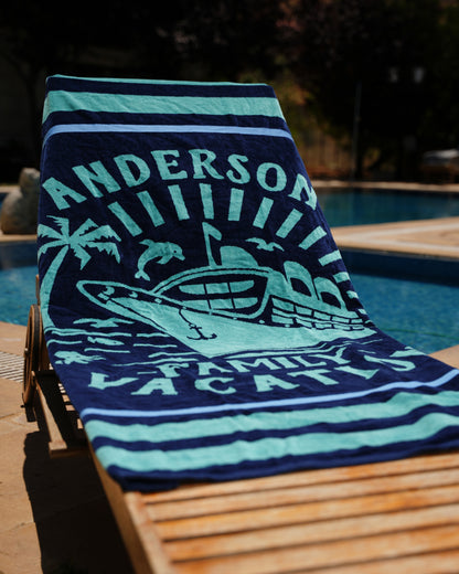 Navy Yacht Beach Towel