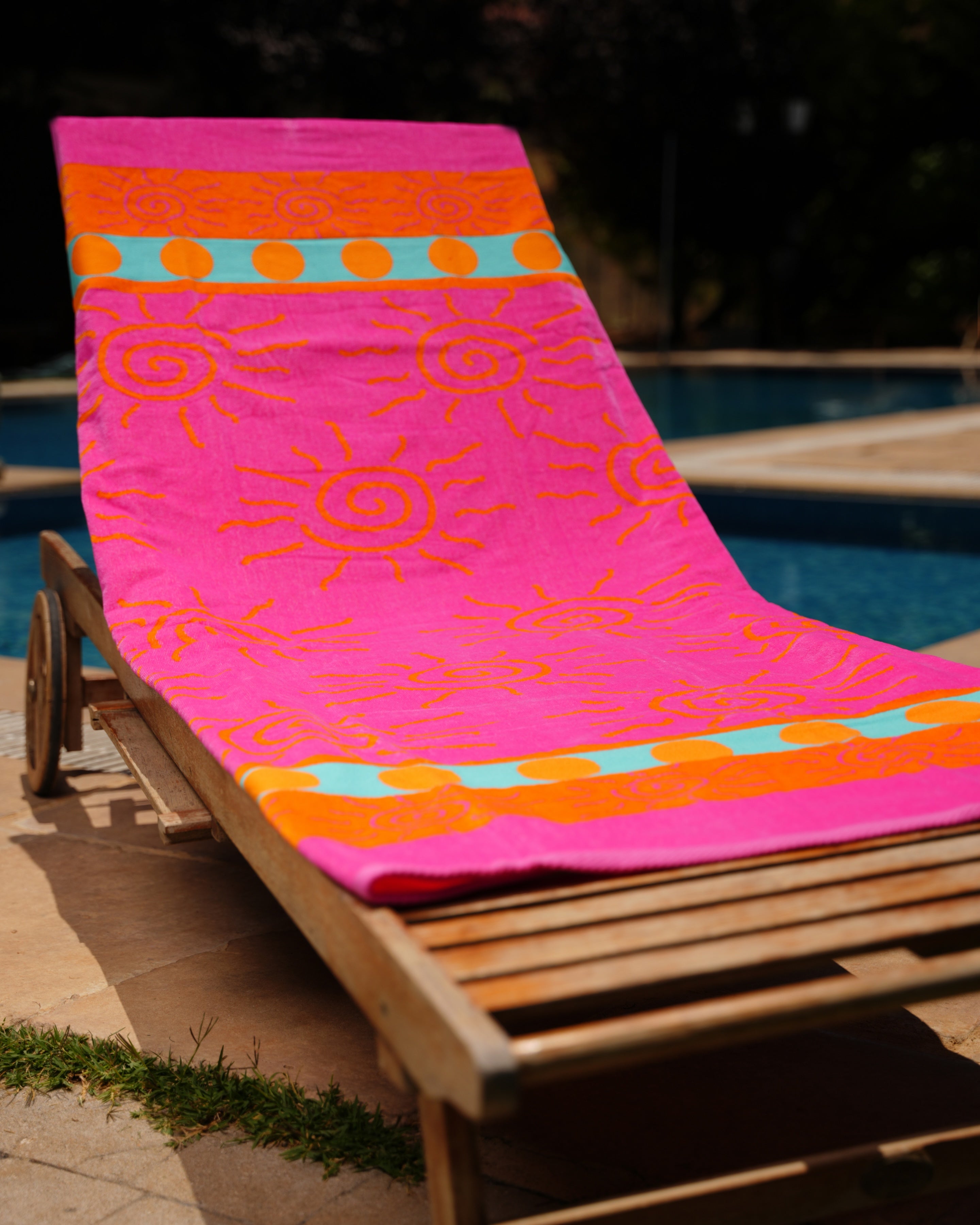 Pink Sun Beach Towel