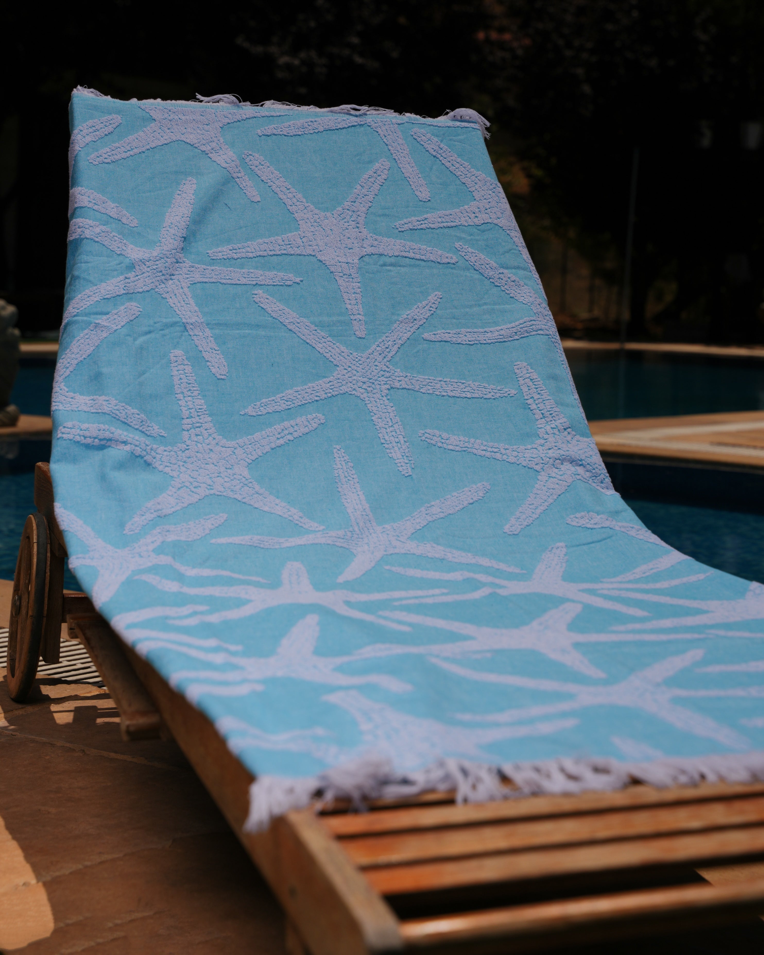 Blue Starfish Beach Towel