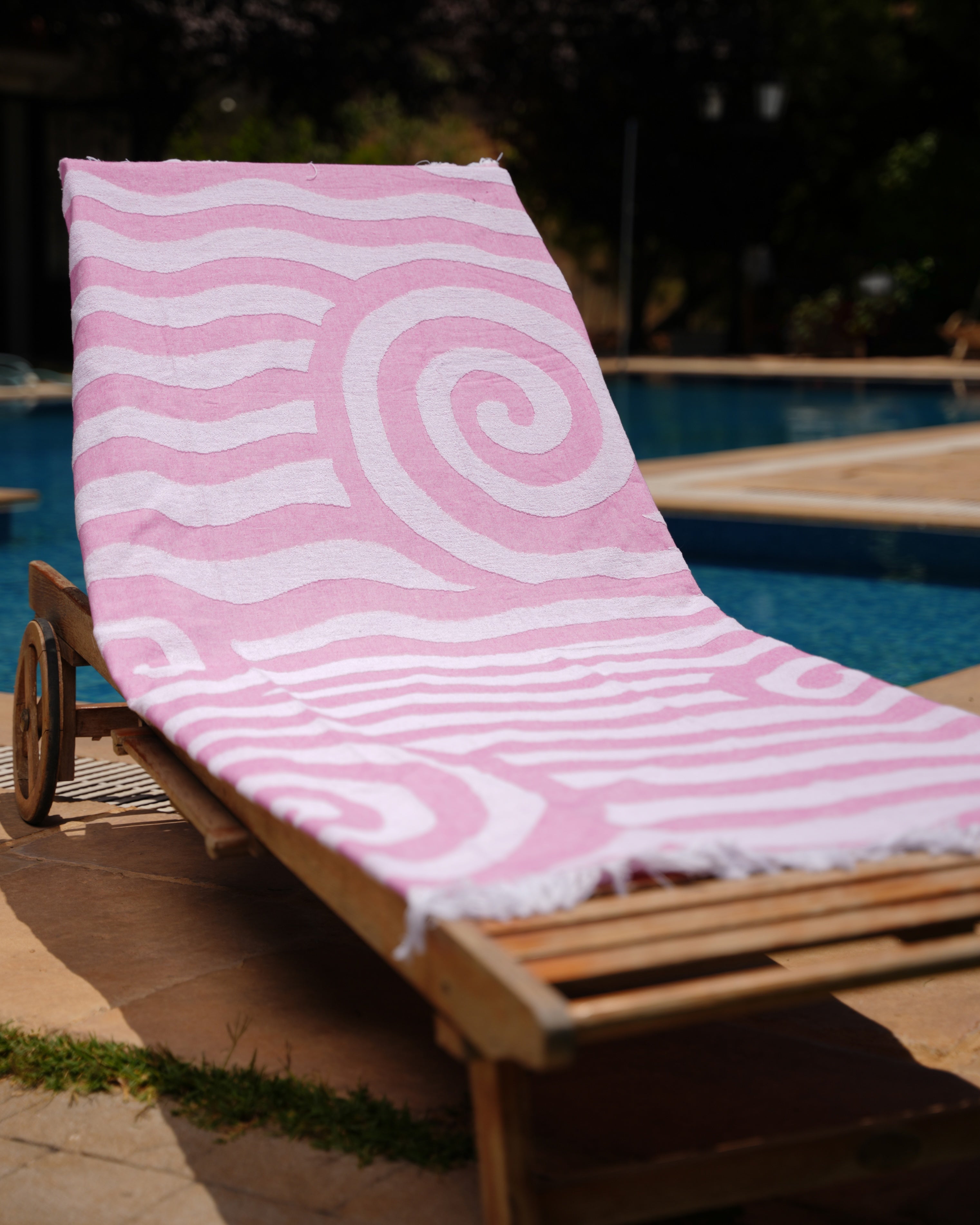 Pink Swirls Beach Towel