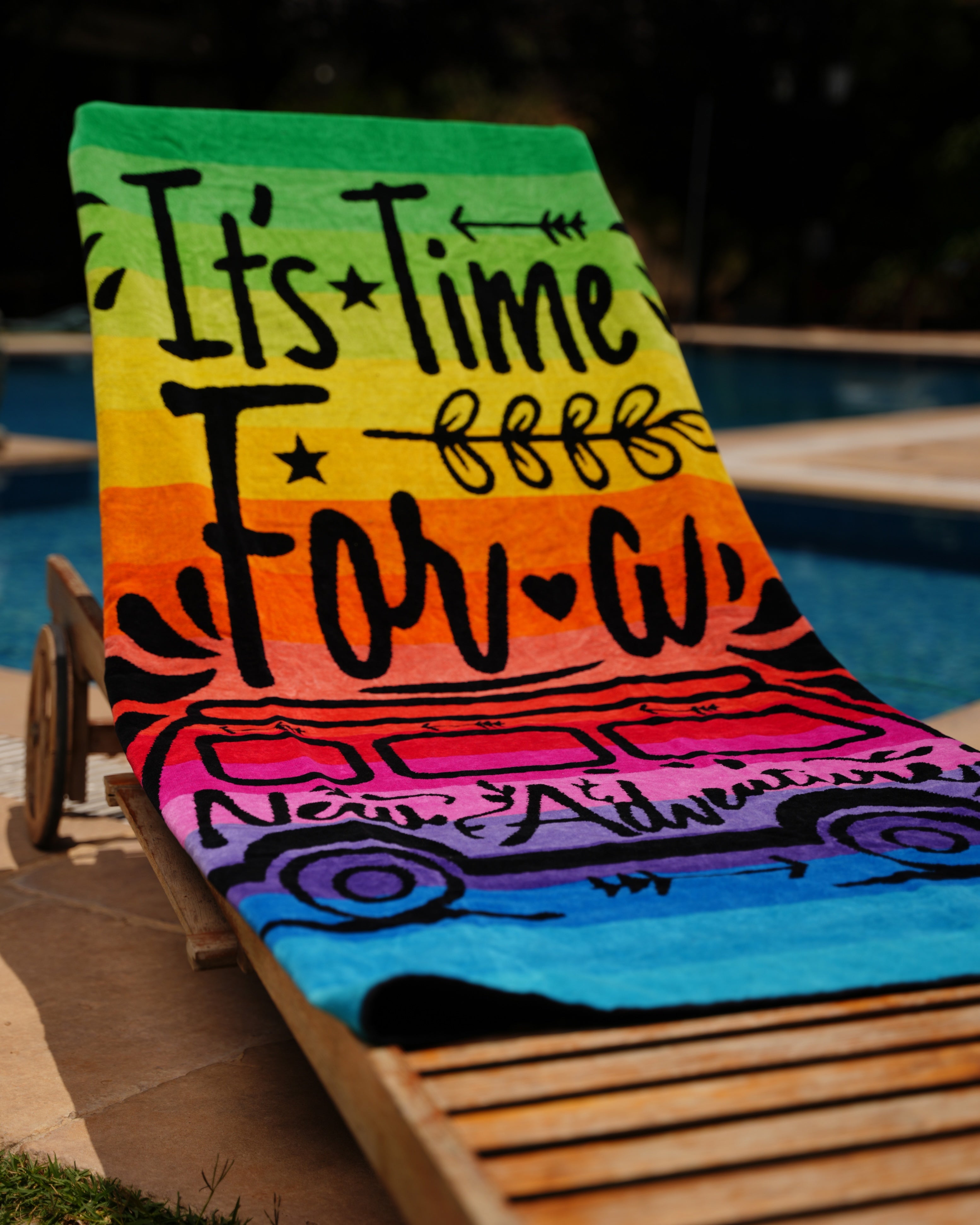 Rainbow Van Beach Towel