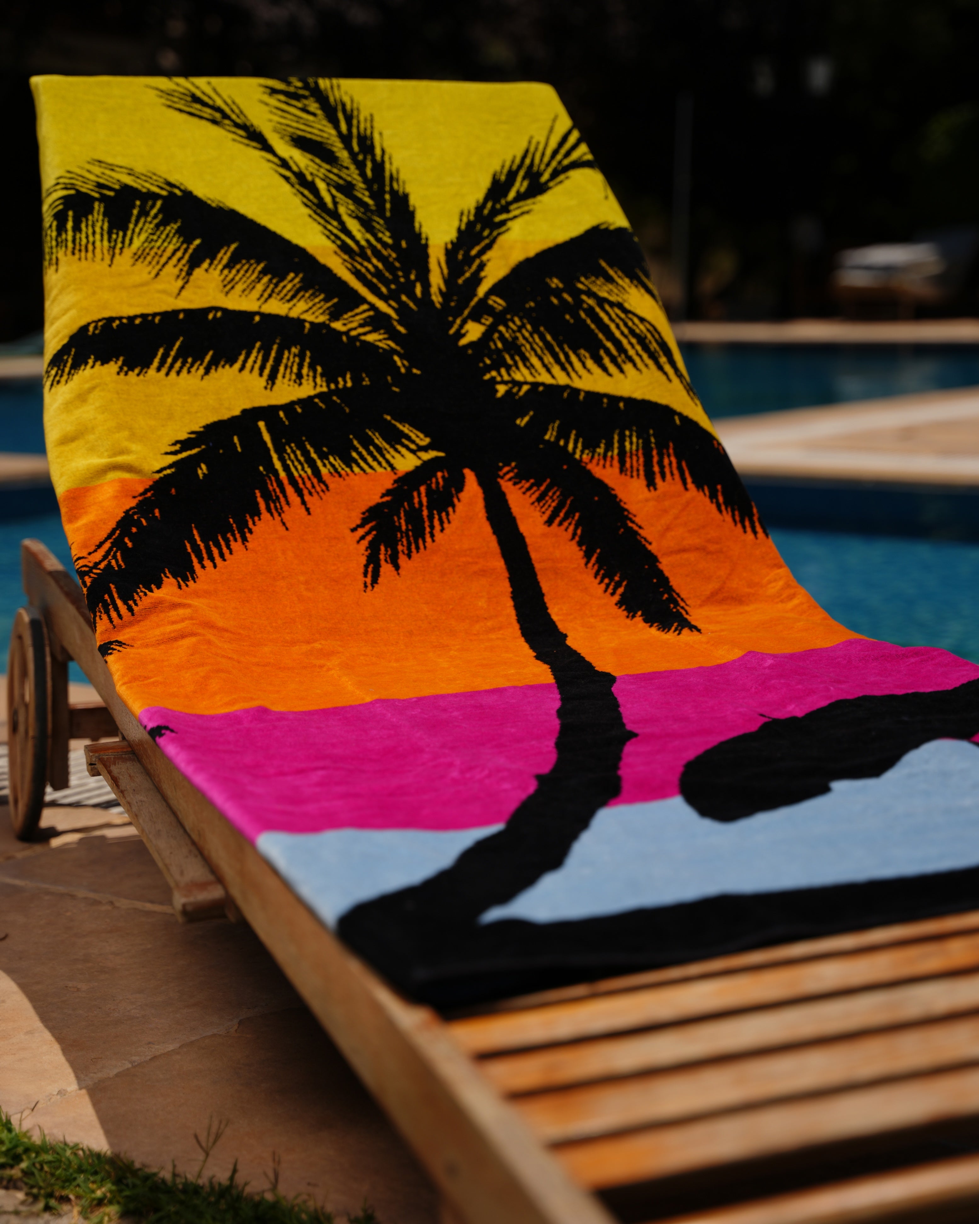 Rainbow Palm Tree Beach Towel