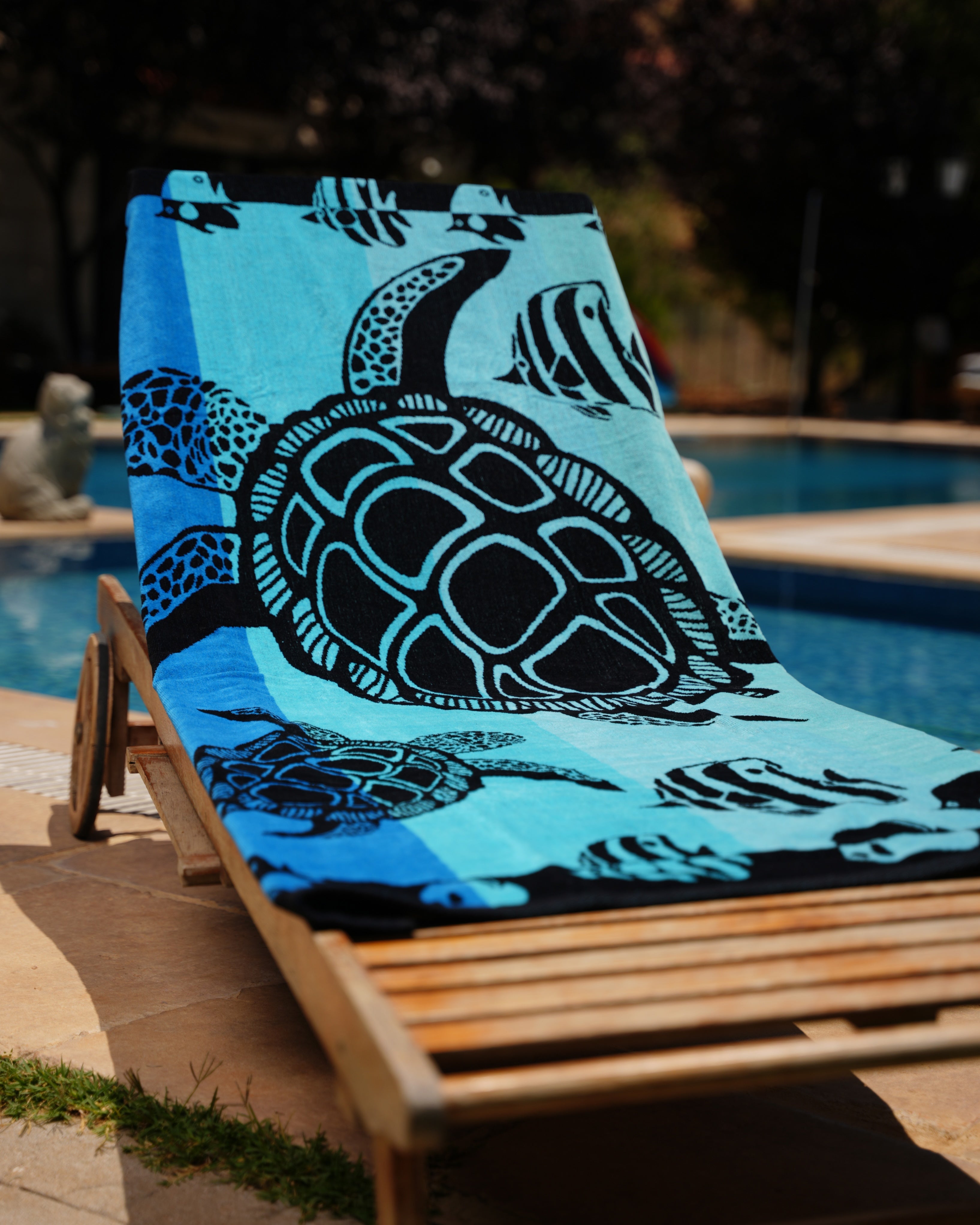 Light Blue Tortoise Beach Towel