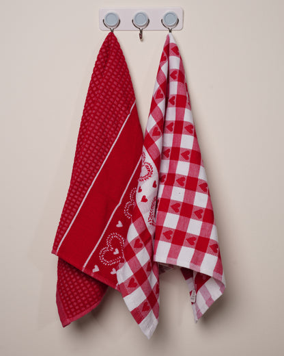 Hearts in Checkers Kitchen Towel Set