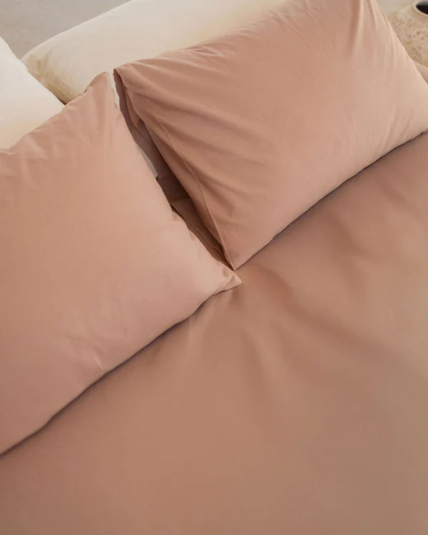 Beige Percale Fitted Bedsheet