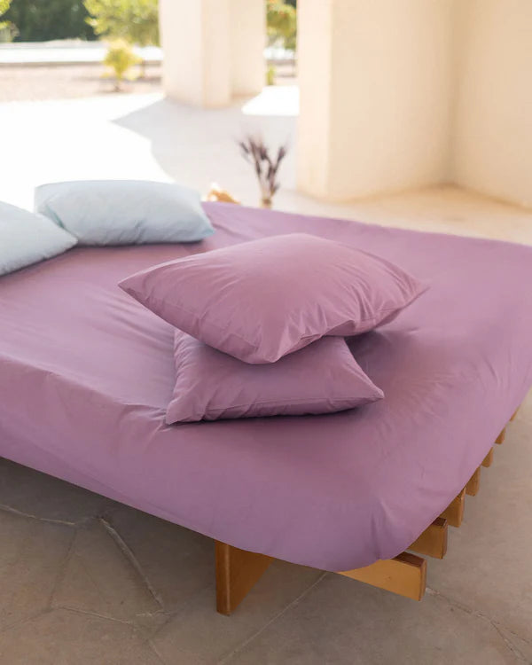 Purple Percale Fitted Bedsheet