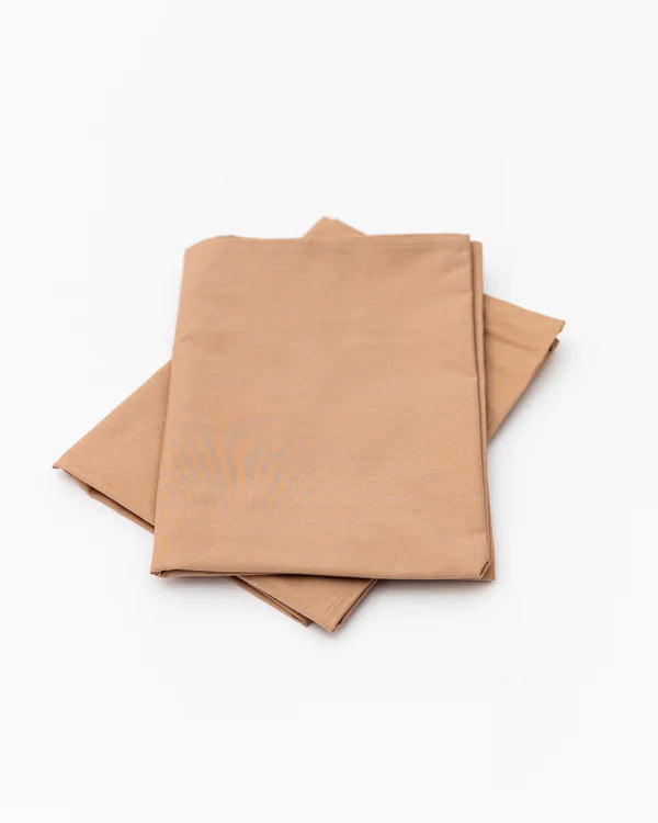 Beige Percale Fitted Bedsheet