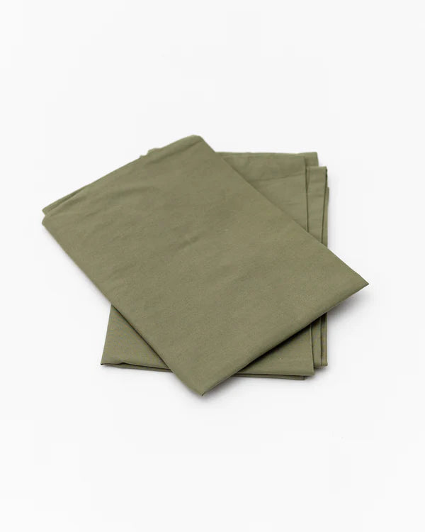 Olive Percale Fitted Bedsheet