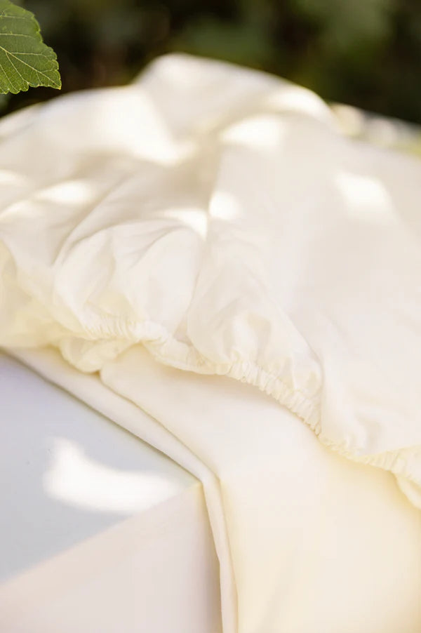 Off White Percale Fitted Bedsheet