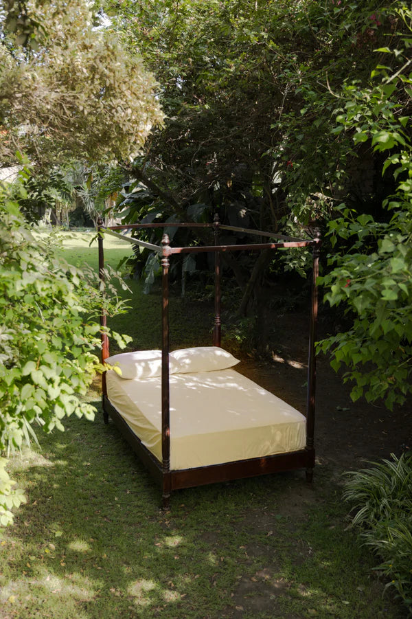 Off White Percale Fitted Bedsheet