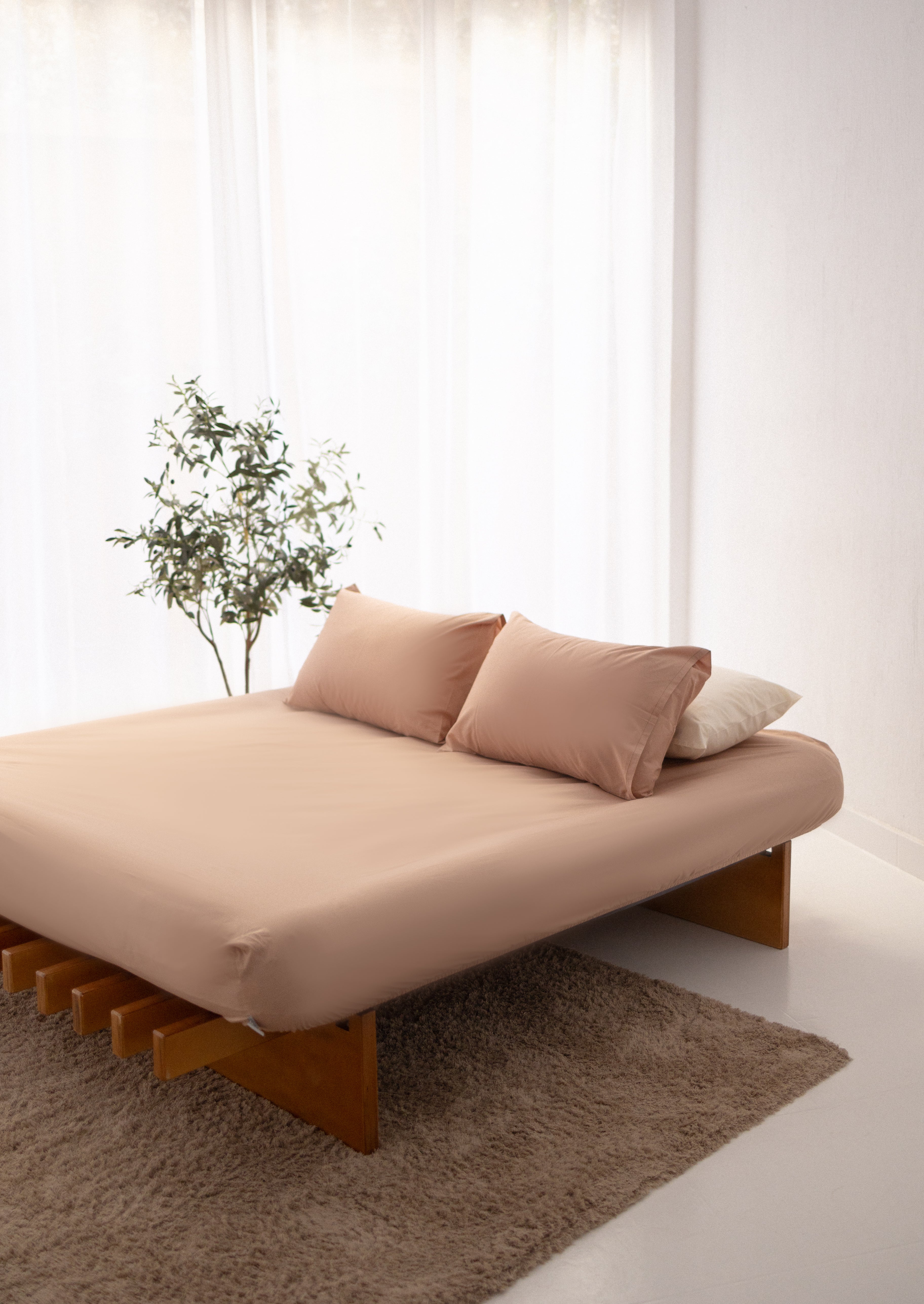 Beige Fitted Bedsheet