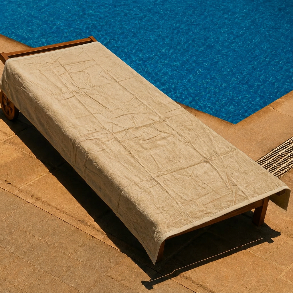 Plain Beige Beach Towel