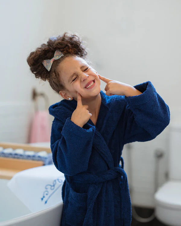 Navy Kids Bathrobe