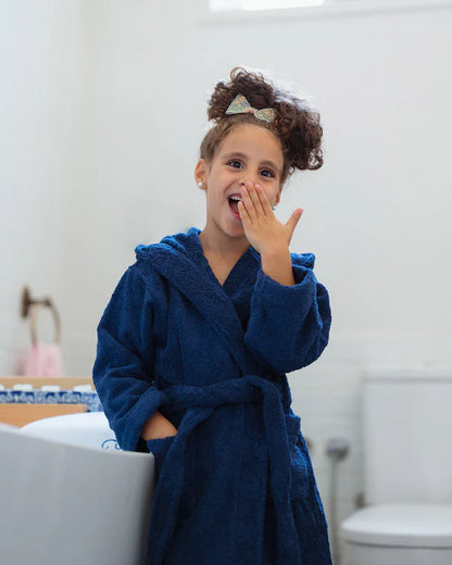 Navy Kids Bathrobe