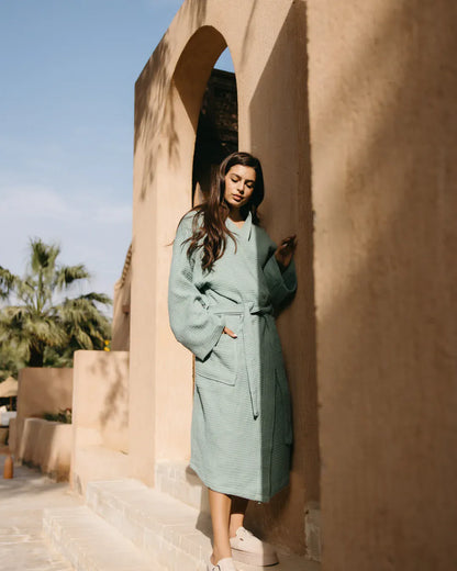 100% Cotton Waffle Bathrobe